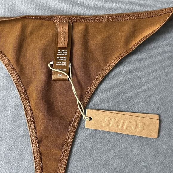 New SKIMS Wet Jersey Dipped Thong Panty Copper Plus Size 3X Panties New NWT - Picture 4 of 6